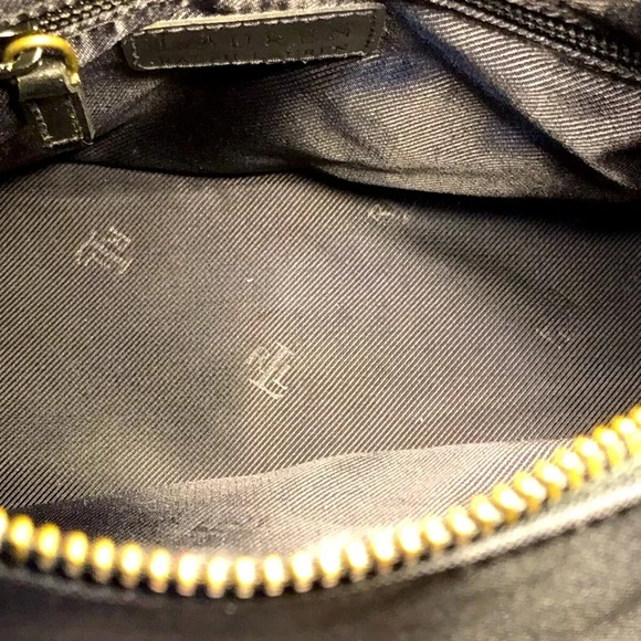 Black Tote Bag with Gold Emblem - Picture 6 of 8